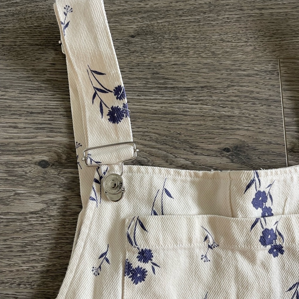 Zara Cream Floral Overalls